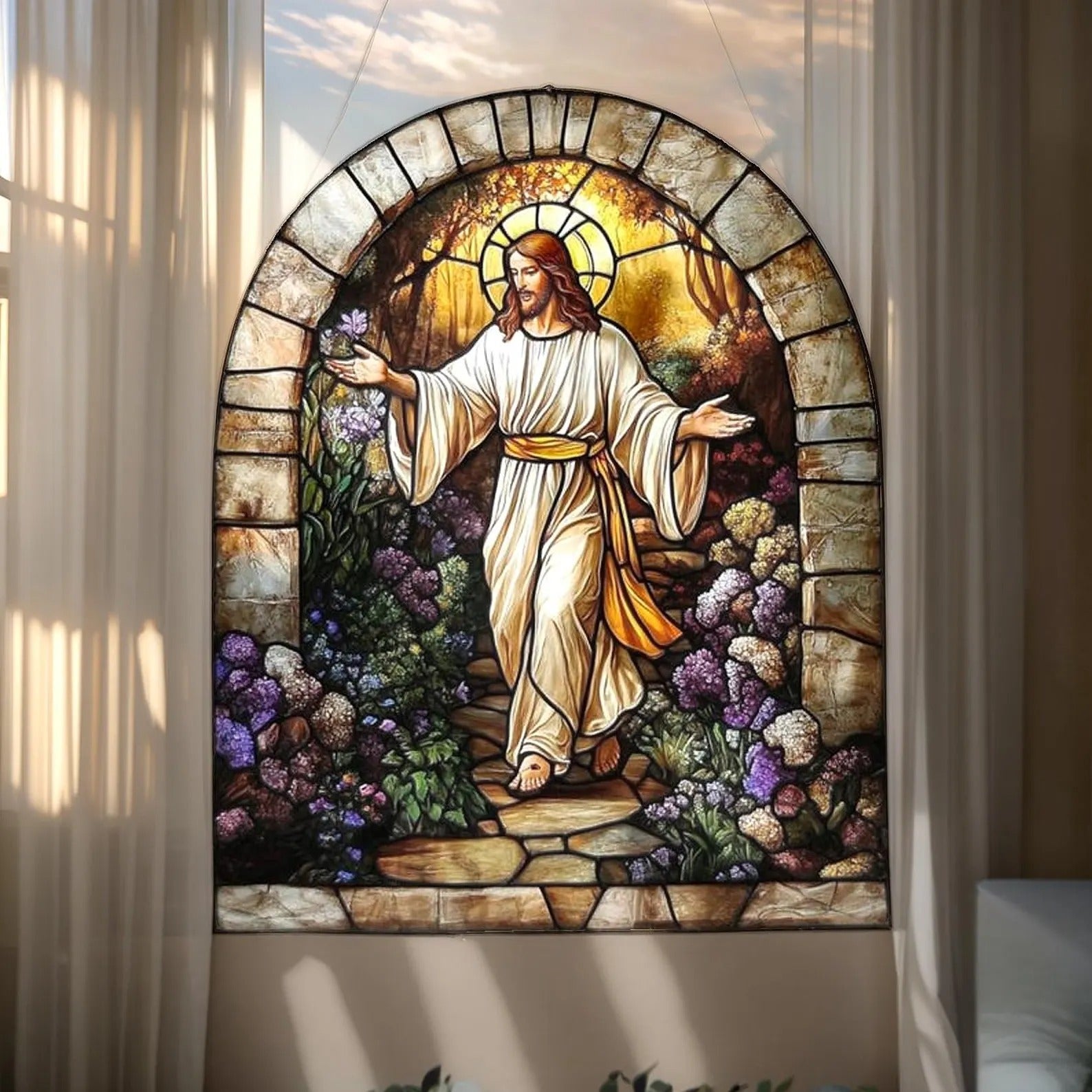 Jesus Christ Acrylic Window, Christian Acrylic Window Hanging – Soumora ...