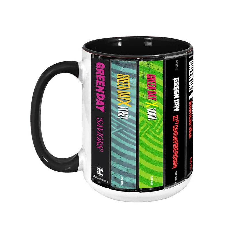 Green Day Albums Cassette Collection Retro Accent Mug