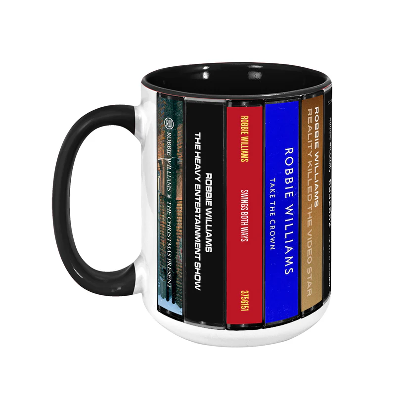 Robbie Williams Albums Cassette Collection Retro Accent Mug