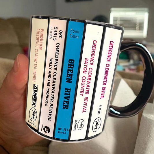 Creedence Clearwater Revival Albums Cassette Collection Retro Accent Mug