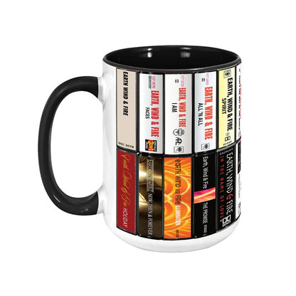 Earth, Wind & Fire Albums Cassette Collection Retro Accent Mug