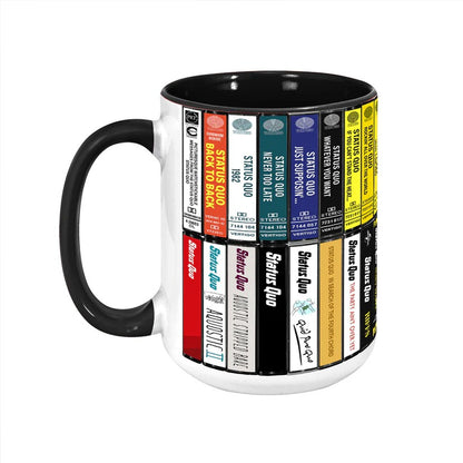 Status Quo Albums Cassette Collection Retro Accent Mug