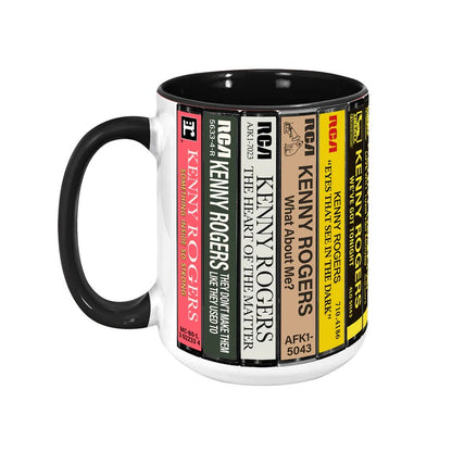 Kenny Rogers Albums Cassette Collection Retro Accent Mug