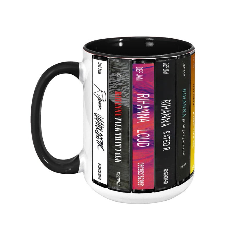 Rihanna Albums Cassette Collection Retro Accent Mug