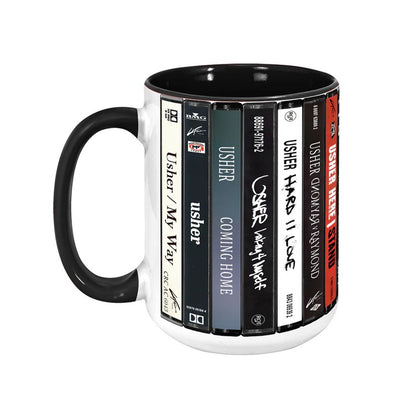 Usher Albums Cassette Collection Retro Accent Mug
