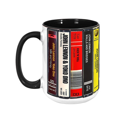 John Lennon Music Cassette Collection Retro Accent Mug