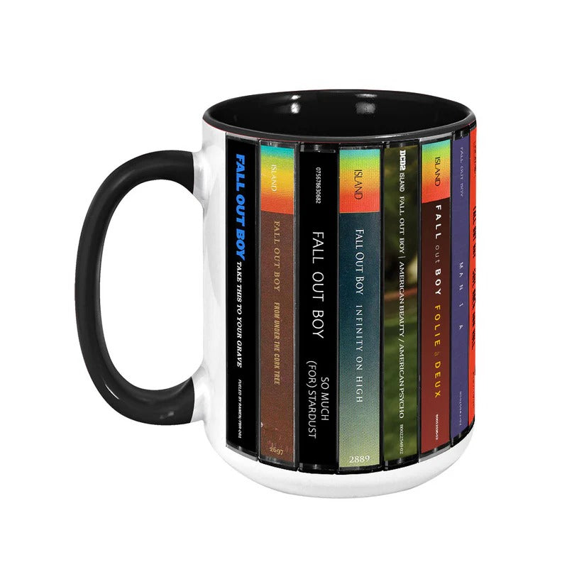 Fall Out Boy Albums Cassette Collection Retro Accent Mug