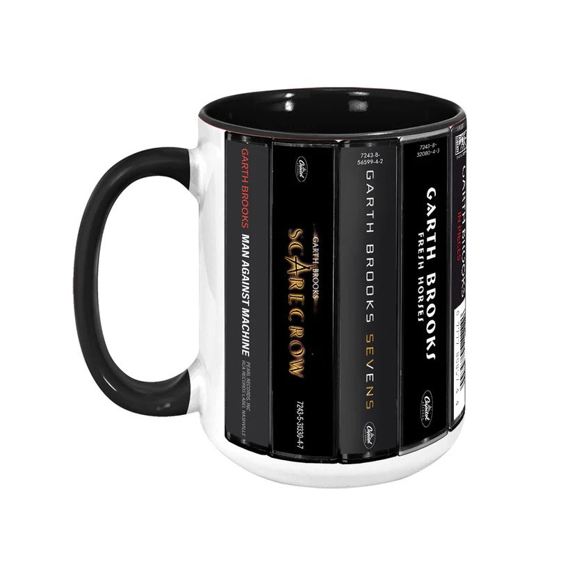 Garth Brooks Albums Cassette Retro Accent Mug