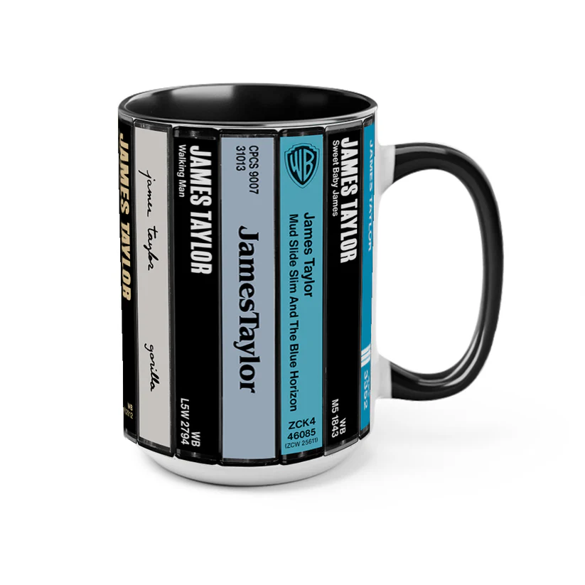 James Taylor Albums Cassette Collection Retro Accent Mug