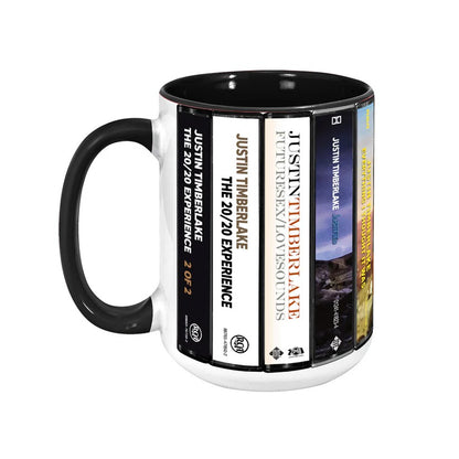 Justin Timberlake Albums Cassette Collection Retro Accent Mug
