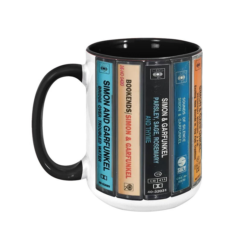 Simon & Garfunkel Albums Cassette Retro Collection Accent Mug