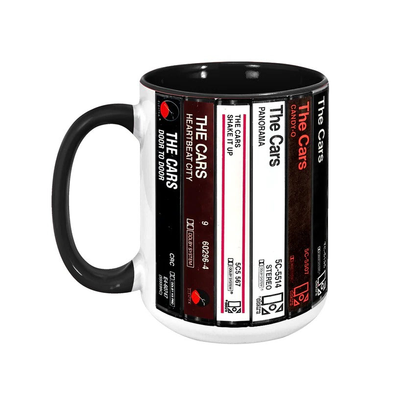 The Cars Albums Cassette Collection Retro Accent Mug