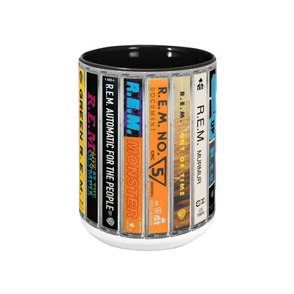 R.E.M Albums Cassette Collection Retro Accent Mug