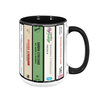 Barbra Streisand Albums Cassette Retro Collection Accent Mug