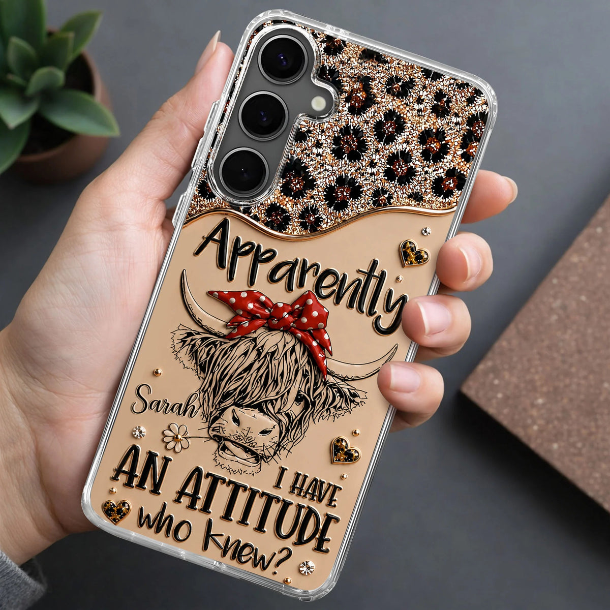 Apparently I Have An Attitude, Personalized Clear Phone Case, Gift For Her