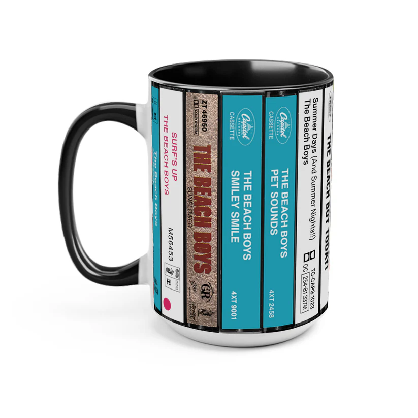 The Beach Boys Albums Cassette Collection Retro Accent Mug