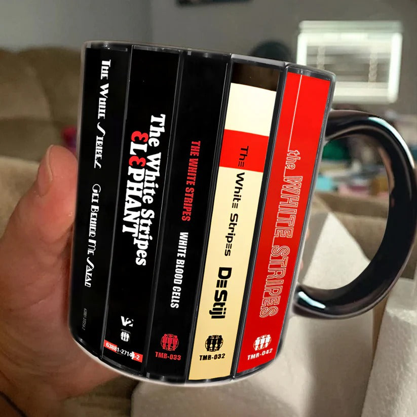 The White Stripes Albums Cassette Collection Retro Accent Mug