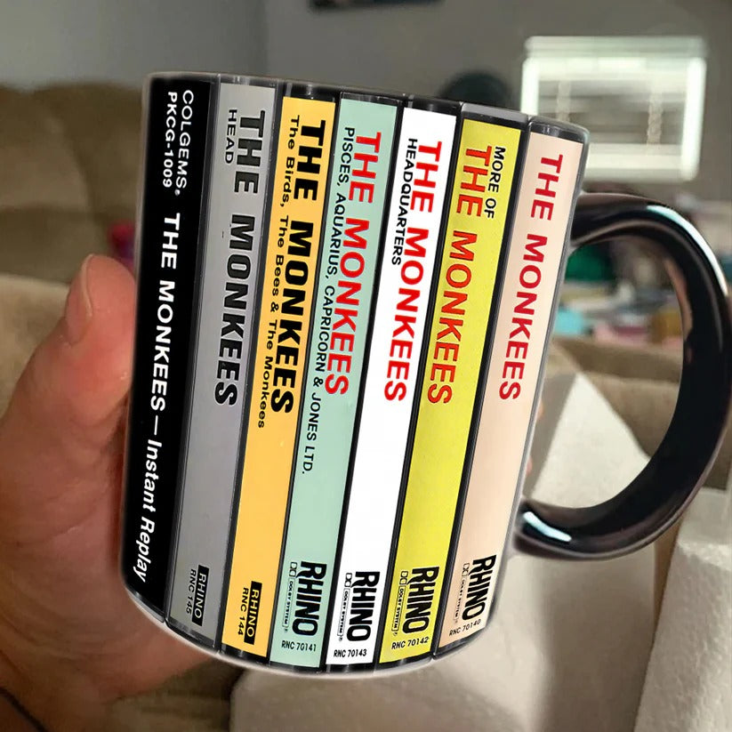 The Monkees Albums Cassette Collection Retro Accent Mug