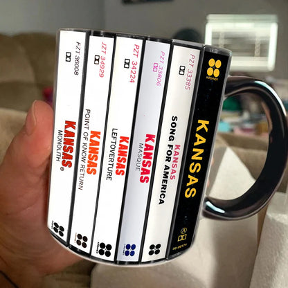 Kansas Albums Cassette Collection Retro Accent Mug