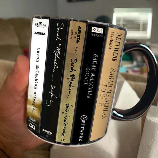Sarah McLachlan Albums Cassette Collection Retro Accent Mug