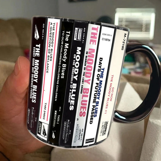 The Moody Blues Albums Cassette Collection Retro Accent Mug