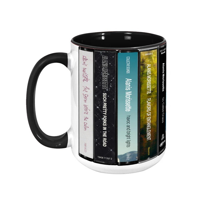 Alanis Morissette Albums Cassette Collection Retro Accent Mug
