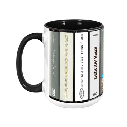 Jennifer Lopez Albums Cassette Collection Retro Accent Mug