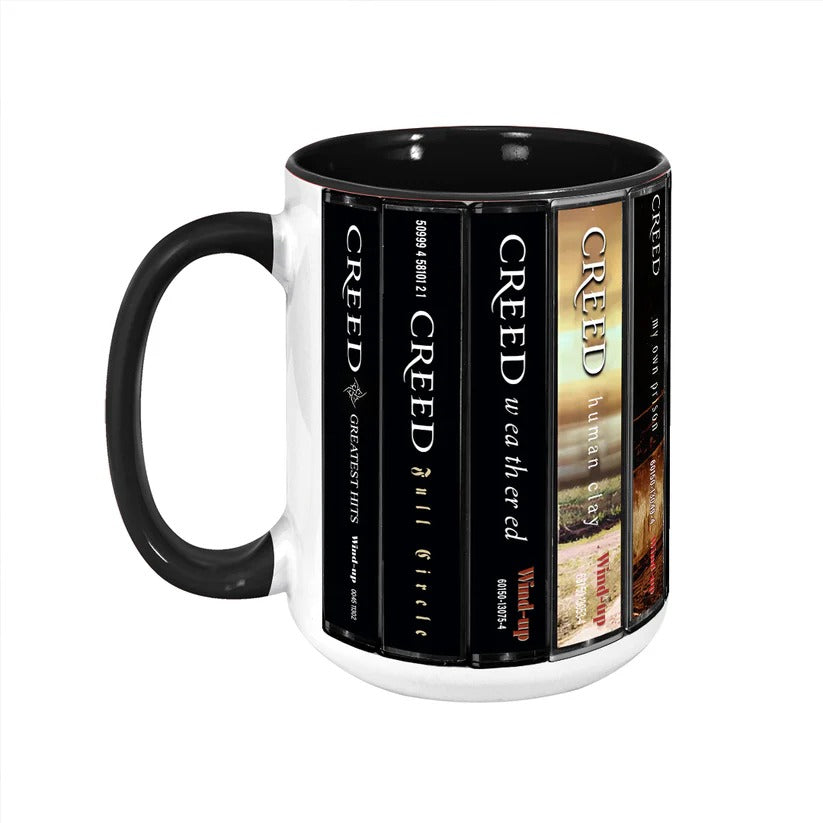 Creed Albums Cassette Collection Retro Accent Mug