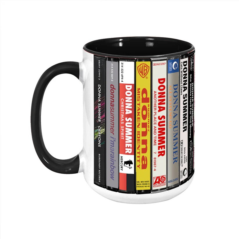 Donna Summer Albums Cassette Collection Retro Accent Mug