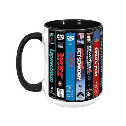 VHS Horror Movies Collection Retro Accent Mug