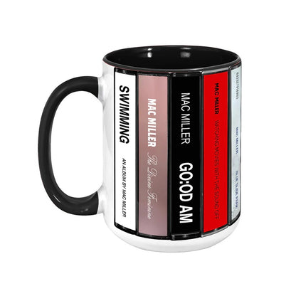 Mac Miller Albums Cassette Collection Retro Accent Mug