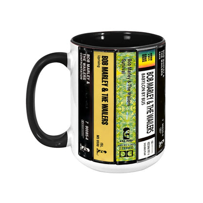 Bob Marley Albums Cassette Collection Retro Accent Mug