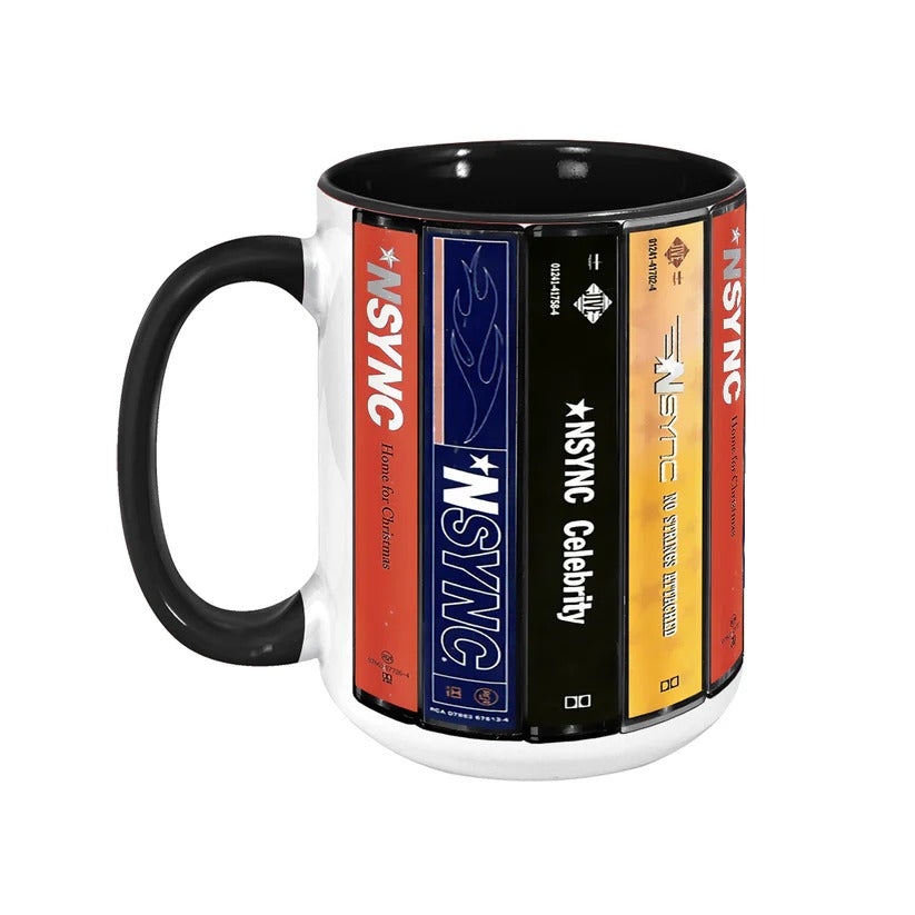 NSYNC Albums Cassette Collection Retro Accent Mug
