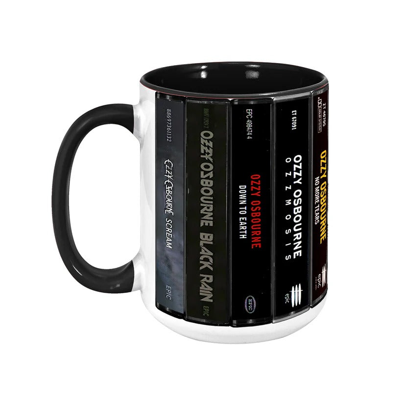 Ozzy Osbourne Albums Cassette Collection Retro Accent Mug