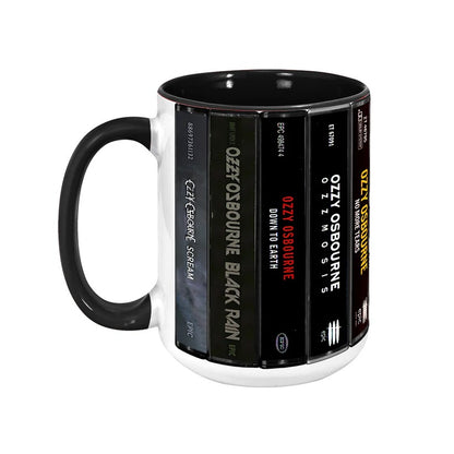 Ozzy Osbourne Albums Cassette Collection Retro Accent Mug