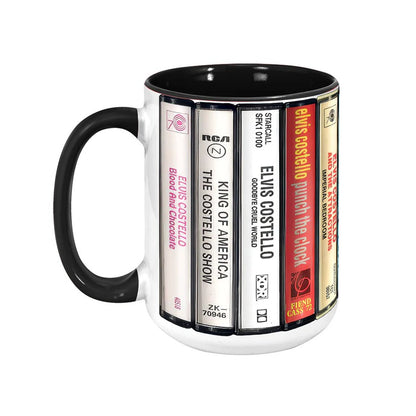 Elvis Costello Albums Cassette Retro Collection Accent Mug