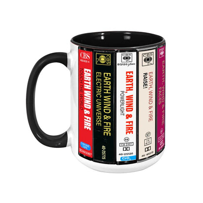 Earth, Wind and Fire Albums Cassette Collection Retro Accent Mug