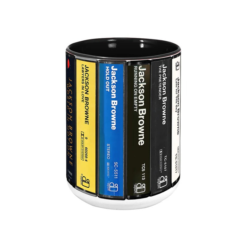 Jackson Browne Albums Cassette Retro Collection Accent Mug