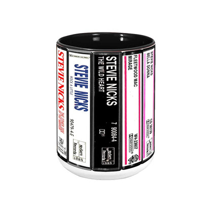 Stevie Nicks Albums Cassette Collection Retro Accent Mug