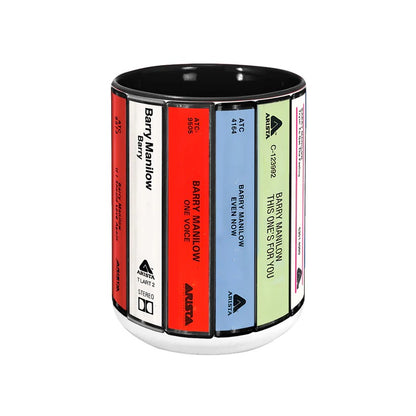 Barry Manilow Albums Cassette Retro Collection Accent Mug
