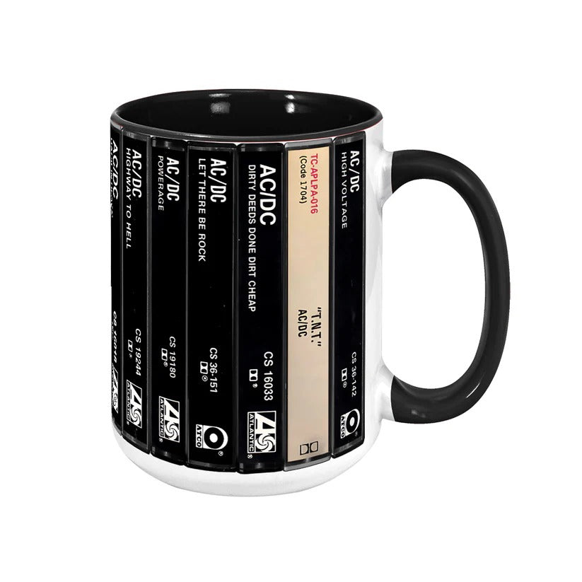 AC_DC Albums Cassette Collection Retro Accent Mug