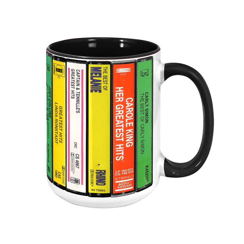 70's Female Voices Albums Cassette Collection Retro Accent Mug