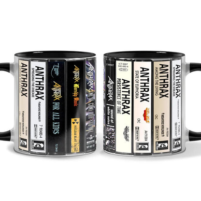 Anthrax Albums Cassette Collection Retro Accent Mug
