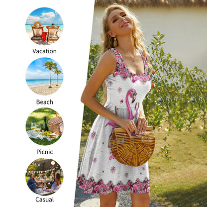 Be a Flamingo In a Flock of Pigeons - Personalized Sleeveless Dress