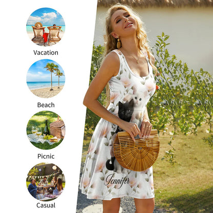 Cute Kittens - Personalized Sleeveless Dress
