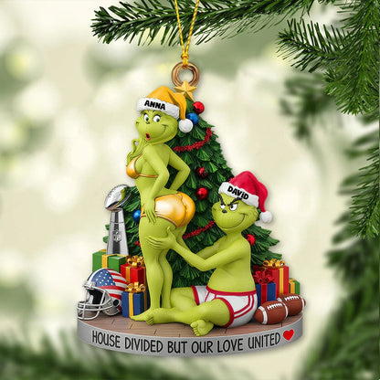 Green Monster Couple - Personalized Gifts For Couple Ornament