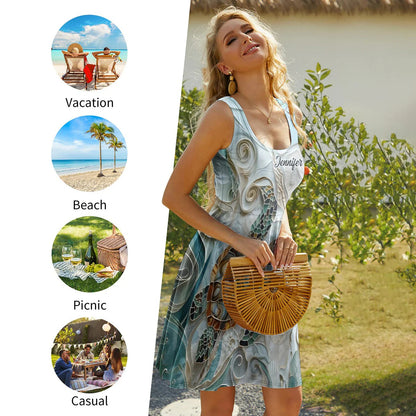Salty Lil' Beach - Personalized Sleeveless Dress