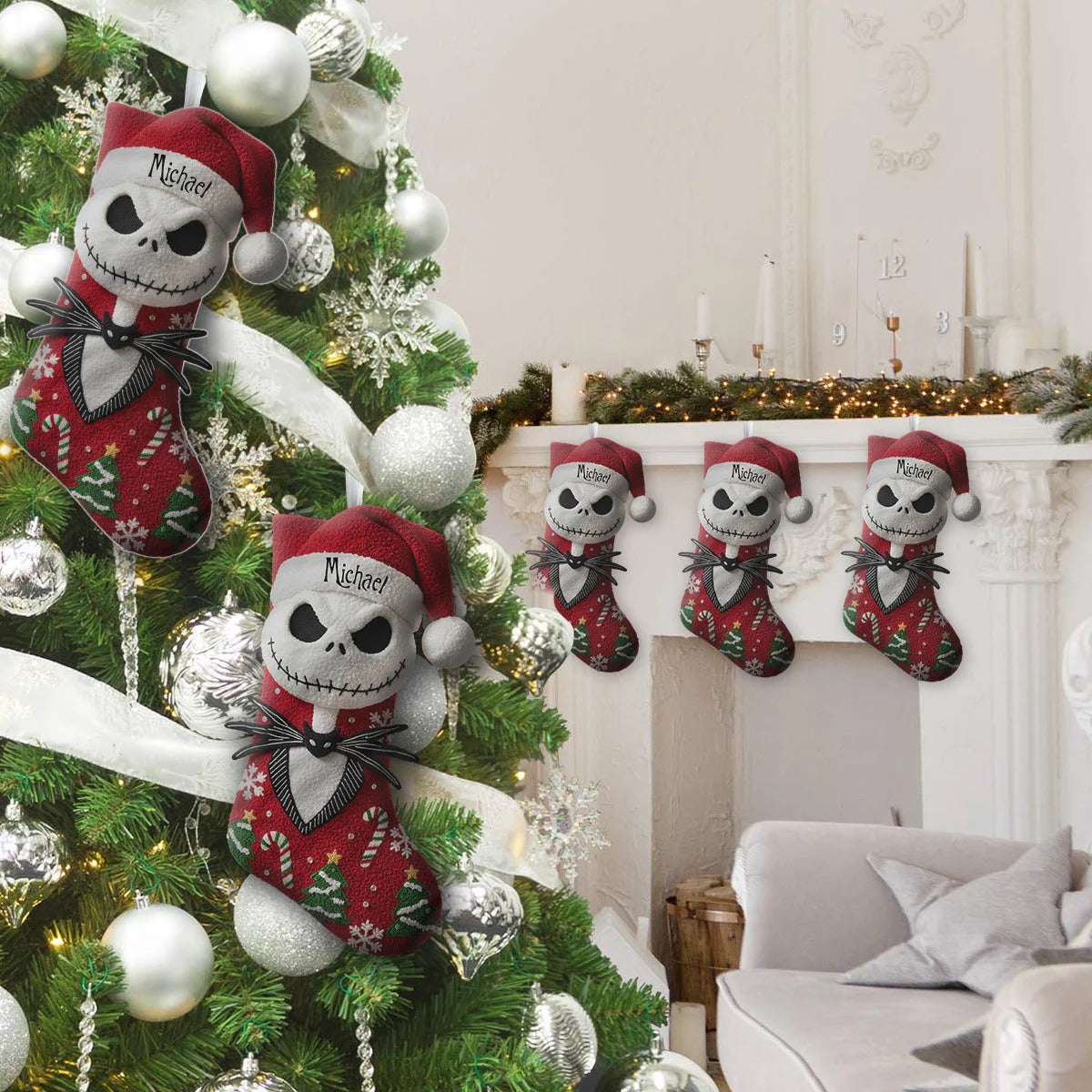 Personalised Couple Scary Christmas Stocking