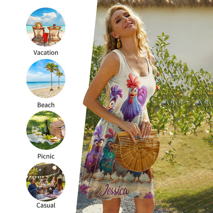 Chicken Lovers - Personalized Sleeveless Dress