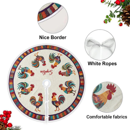 Love Chicken - Personalized Chicken Tree Skirt